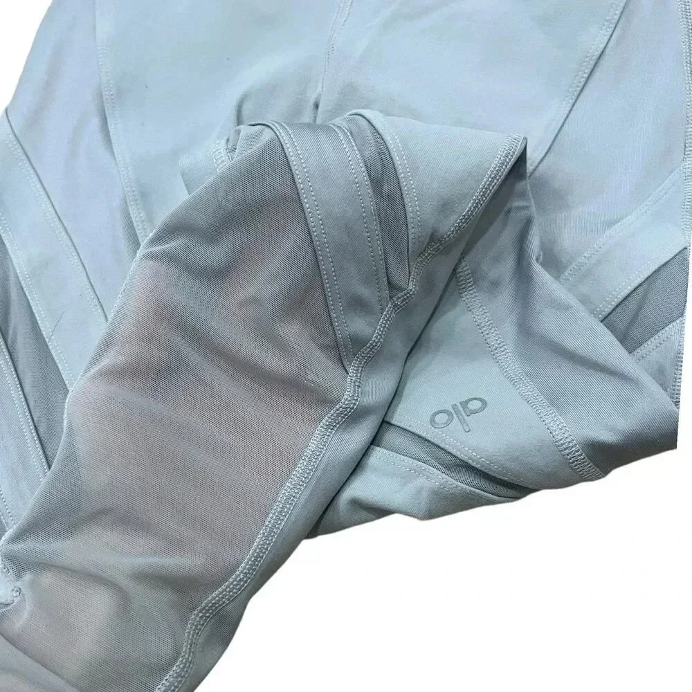 Alo Gray High Waist Mesh Epic Full Length Leggings XXS